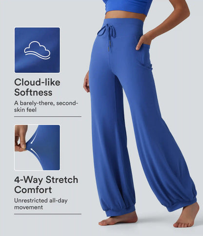 SoftlyZero™ High Waisted Drawstring Dance Balloon Pants with Pockets