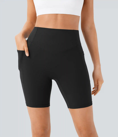 Halara UltraSculpt™ High Waisted Scrunch Butt Lifting Tummy Control Side Pocket Shaping Workout Biker Shorts 7''