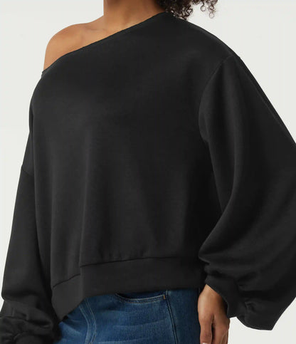 Boat Neck Long Sleeve Pullover Casual Sweatshirt