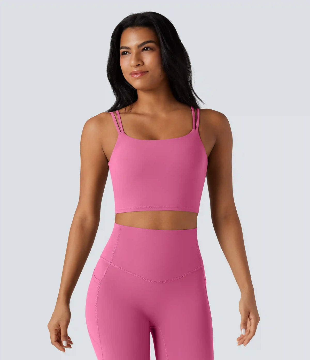 Halara UltraSculpt™ Double Straps Twisted Backless Cropped Yoga Tank Top
