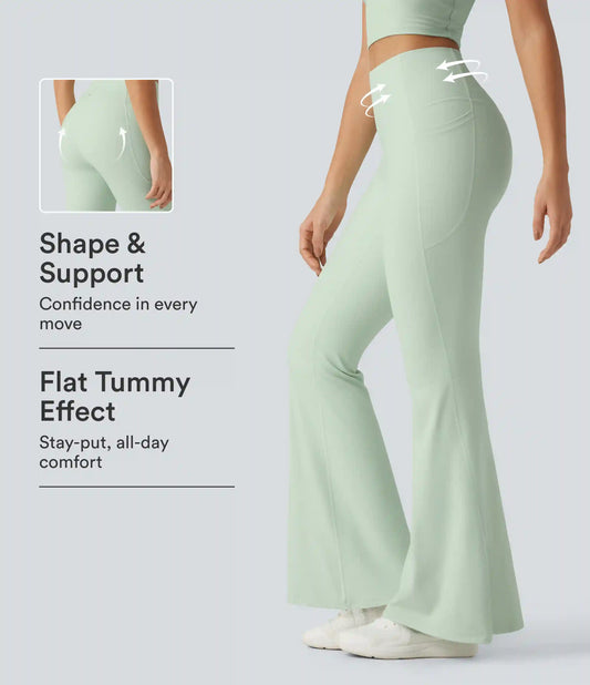 Halara UltraSculpt™ High Waisted Tummy Control Flare Yoga Leggings with Pockets