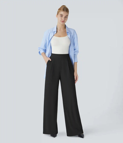 Halara Flex™ High Waisted Body Sculpt Waist-Slimming Pocket Wide Leg Micro Waffle Work Pants