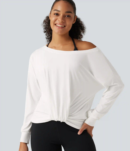 Long Sleeve Ruched Yoga Sports Top