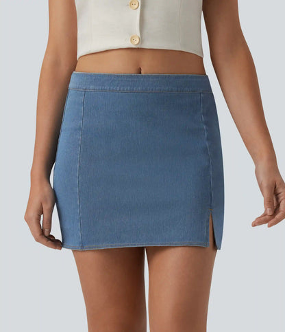 Halara Flex™ Mid Rise Bodycon Denim Mini Casual Skirt