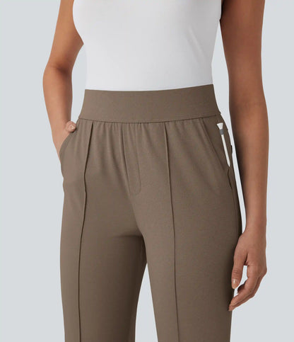 Mid High Waisted Pockets Quick Dry Golf Pants-Golf Tee-UPF40+
