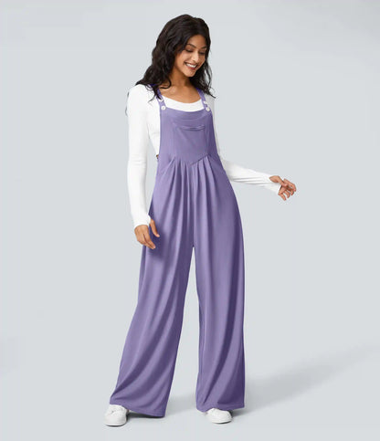 Pockets Waffle Casual Overalls