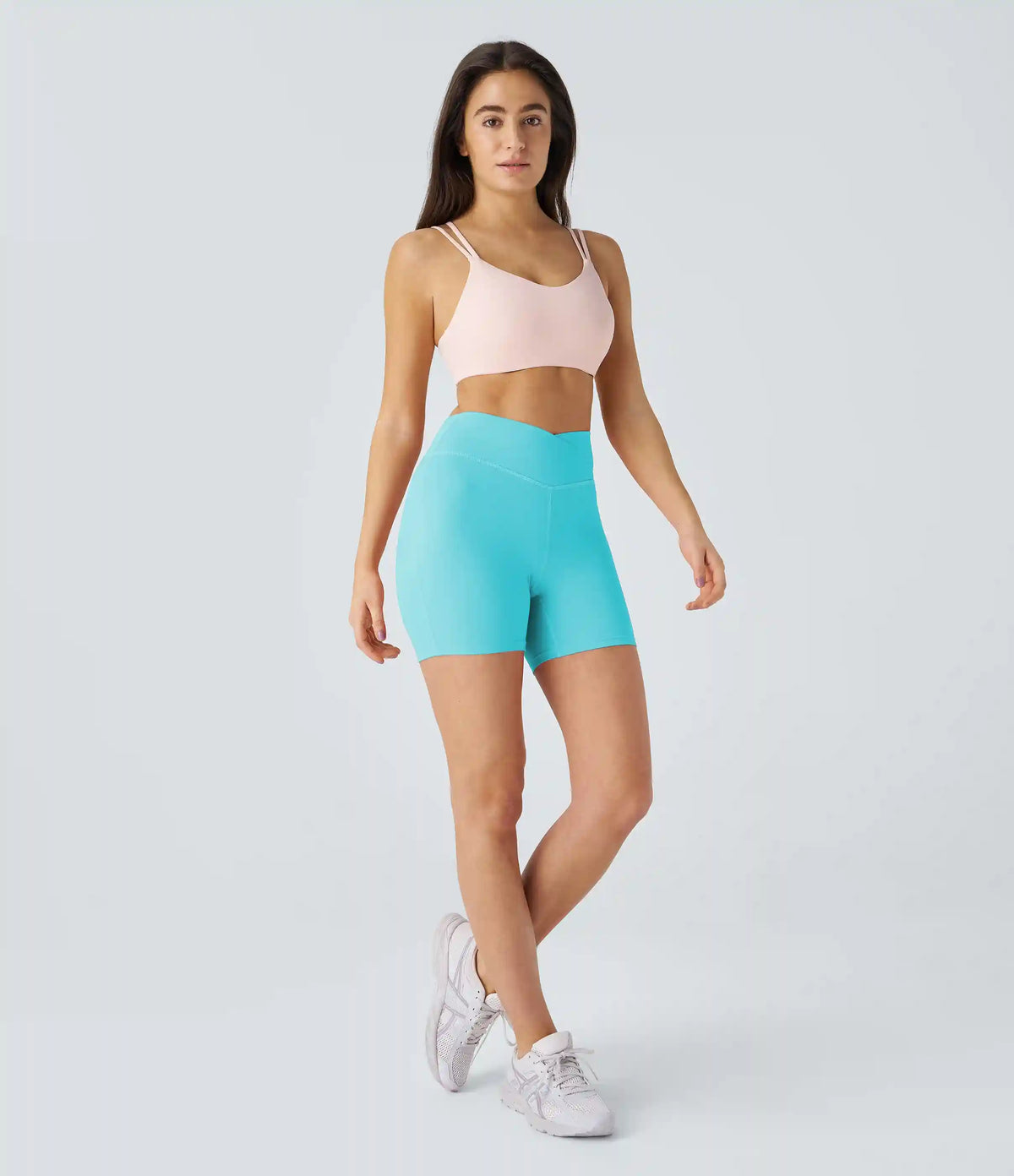 SoftlyZero™ Plush High Waisted Crossover Ruched Yoga Shorts 5''