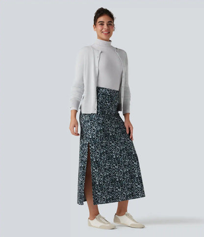 Halara UltraSculpt™ Leopard Print High Waisted Split Maxi Casual Skirt