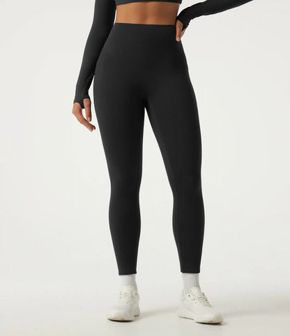 Halara Ultrasculpt™ Extra Heat High Waisted Tummy Control Crossover Back Fleece Running Leggings with Pockets