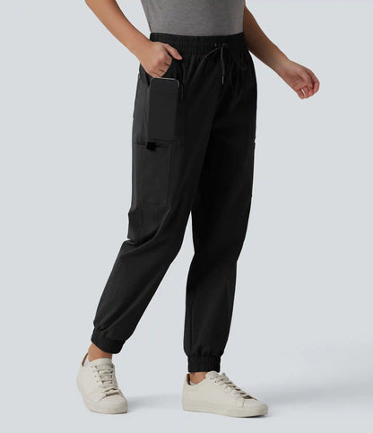 Mid Rise Drawstring Casual Cargo Joggers with Pockets