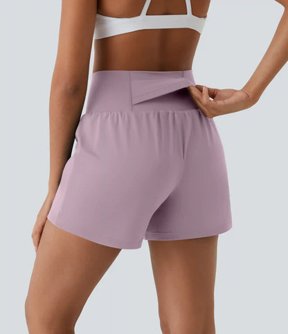 SoftlyZero™ Airy Super High Waisted 2-in-1 InstantCool Yoga Shorts 5'' with Pockets-Longer Length