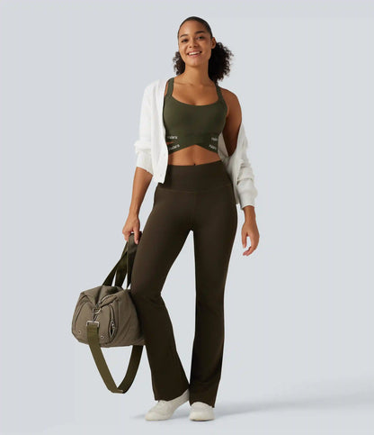 Halara UltraSculpt™ Medium Support U Neck Crossover Training Sports Bra with Non-Removable Pad