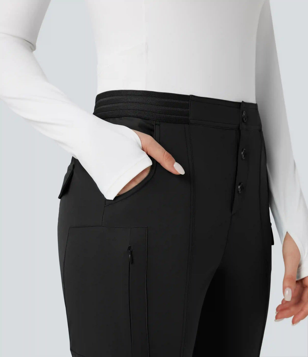 Water Repellent Abrasion-Resistant Low Rise Hiking Bootcut Pants with Pockets