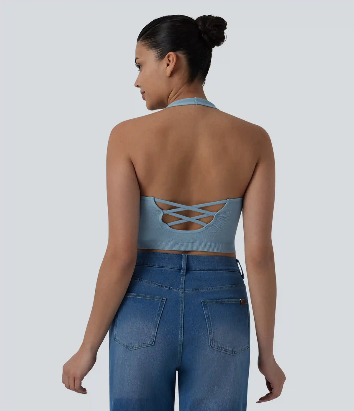 OneForm Seamless Flow Halter Cropped Casual Tank Top