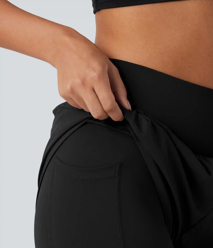 Breezeful™ High Waisted Tummy Control 2-in-1 Quick Dry Running Pants with Pockets