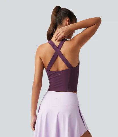 SoftlyZero™ V Neck Built-in-Bra Yoga Tank Top