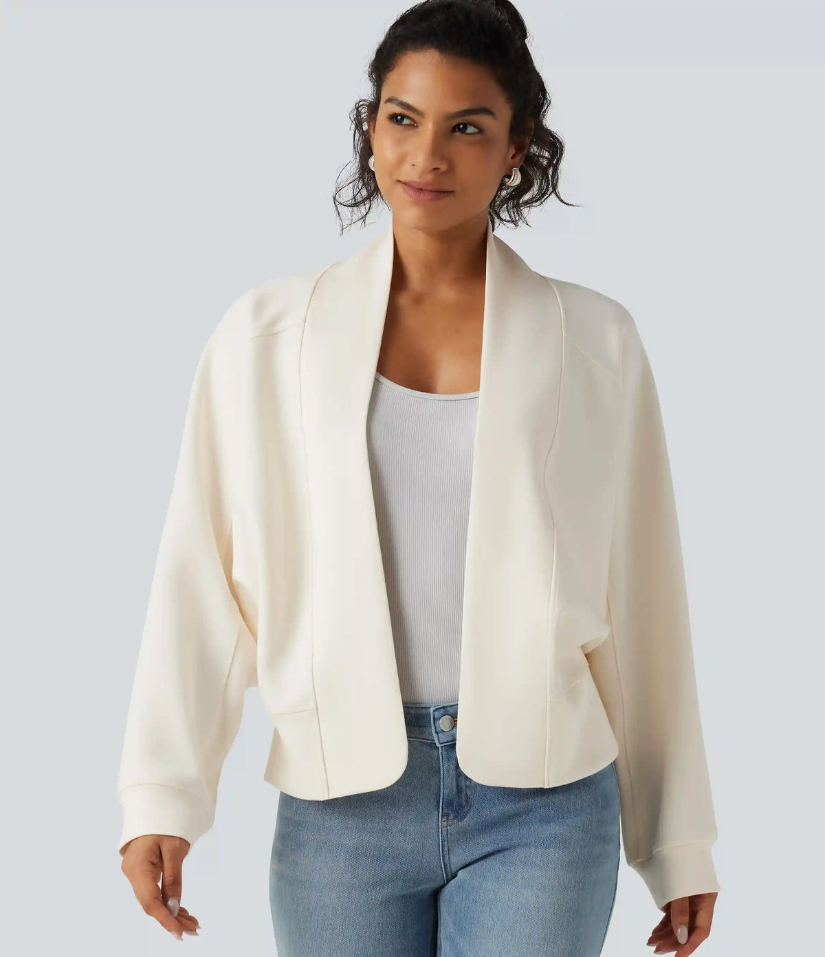 Open Front Long Sleeve Casual Jacket