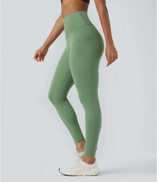 Halara UltraSculpt™ High Waisted Tummy Control Yoga 7/8 Leggings with Pockets