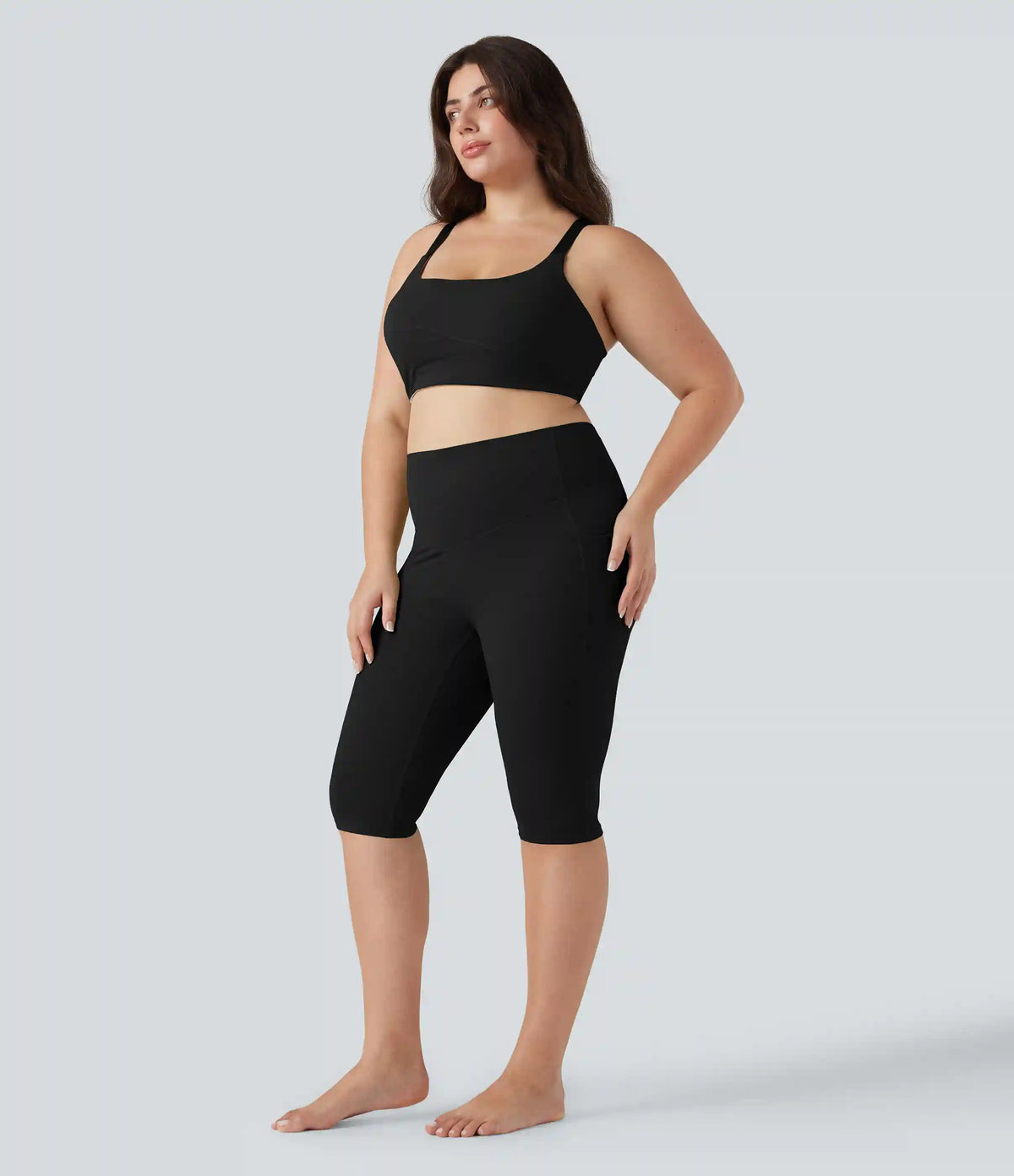 Halara UltraSculpt™ High Waisted Tummy Control Pedal Pusher Yoga Plus Size Leggings with Pockets