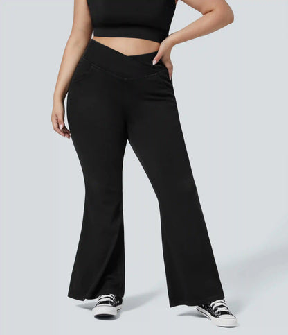 Halara Flex™ High Waisted Crossover Pocket Washed Casual Plus Size Jeans