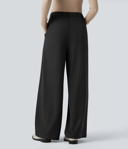 High-waisted Work Wide-leg Pants with Pockets