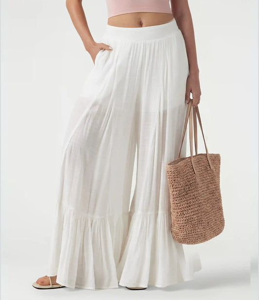 Mid Rise 2-in-1 Flowy Baggy Pants with Pockets
