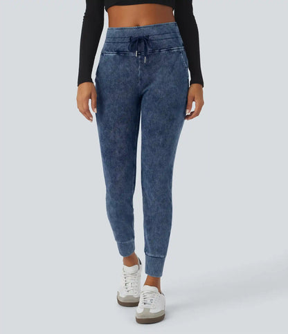 Halara Flex™ High Waisted Drawstring Pocket Washed Casual Jeans