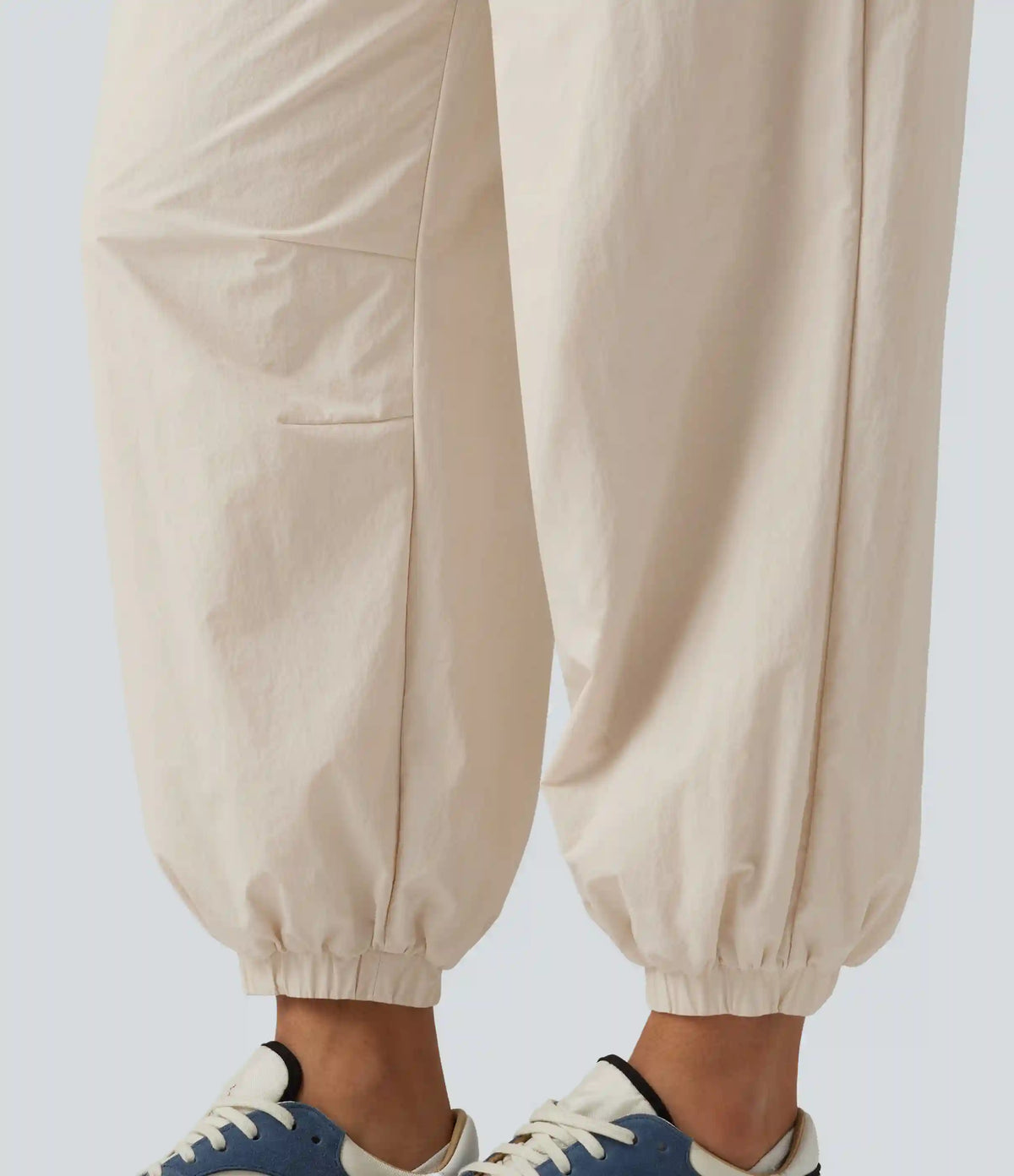 Durable Water Repellent Mid Rise Drawstring Barrel Leg Hiking Jogger with Pockets