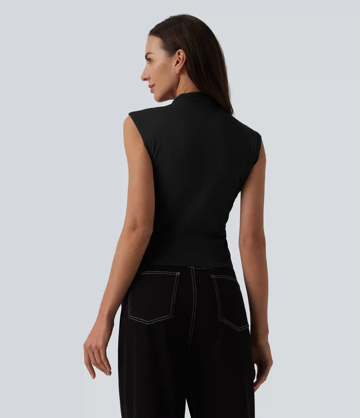Mock Neck Work Pima Cotton Tank Top