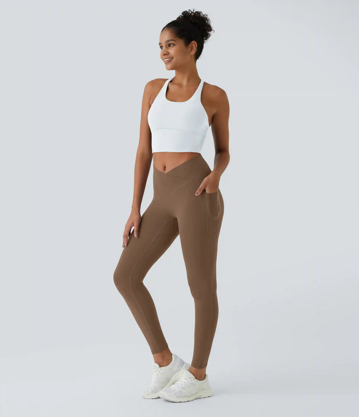 SoftlyZero™ Crossover Pocket Plain Leggings