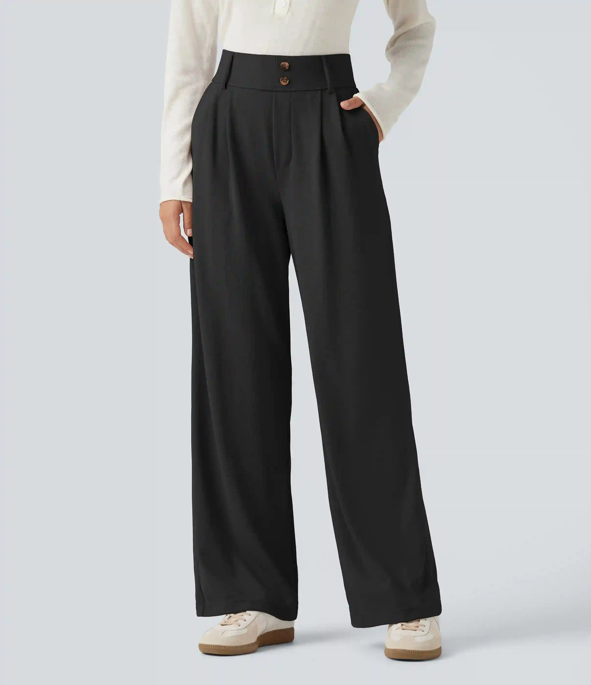 Halara Flex™ High Waisted Straight Leg Waffle Work Pants with Pockets
