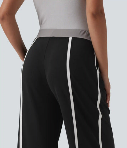 Halara Flex™ High Waisted Straight Leg Color Block Stripe Crepe Work Pants with Pockets