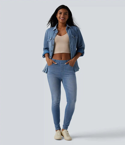 Halara Flex™ Curvy Mid Rise Skinny Casual Jeans with Pockets