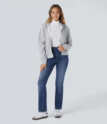 Halara Flex™ Denim Heat High Waisted Pockets Washed Casual Bootcut Jeans