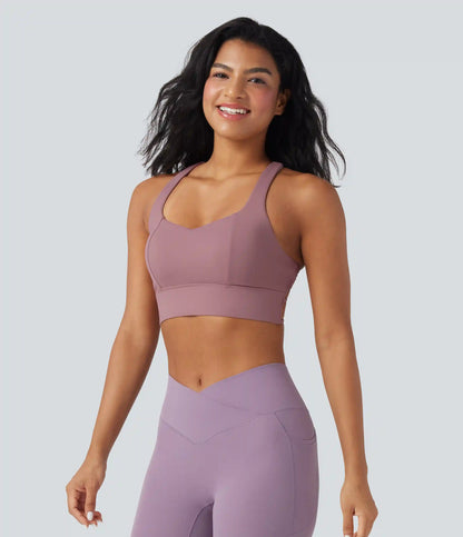 Light Support Racerback Crisscross Yoga Sports Bra