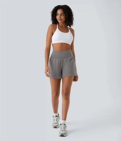 SoftlyZero™ Airy Super High Waisted 2-in-1 InstantCool Yoga Shorts 5'' with Pockets-Longer Length