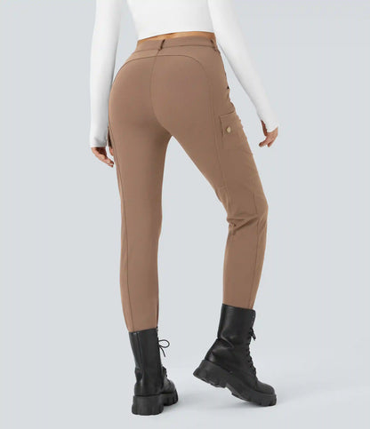 DayStretch High Waisted Zipper Pockets Solid Skinny Cargo Pants