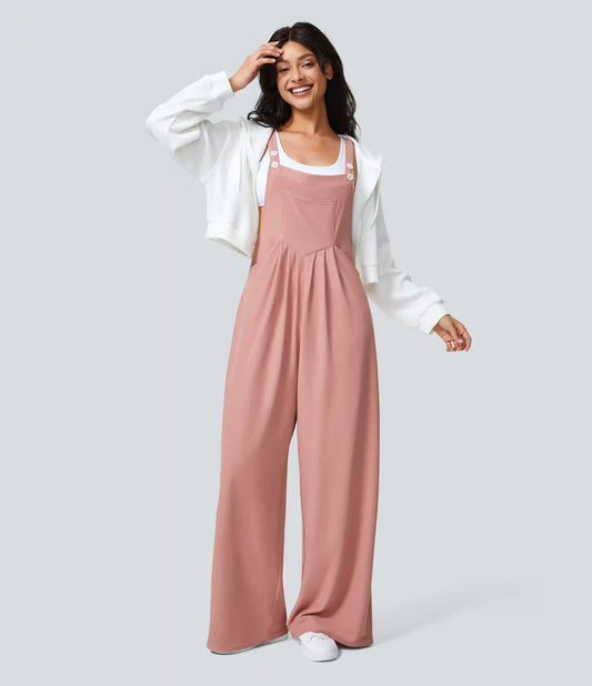 Pockets Waffle Casual Overalls