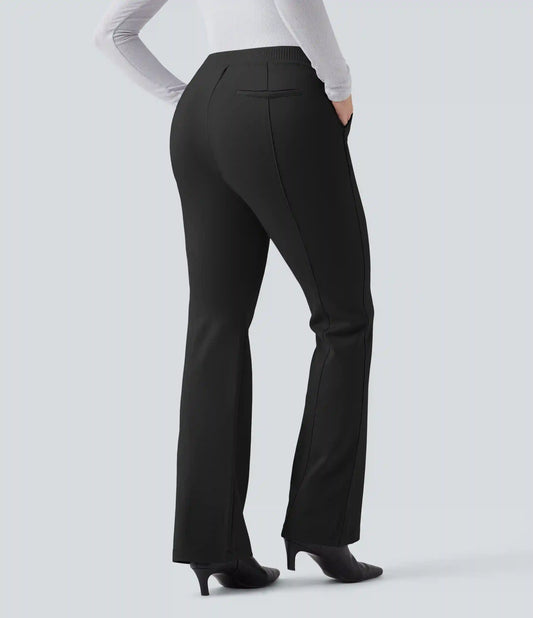 High Waisted Flare Work Pants with Pockets