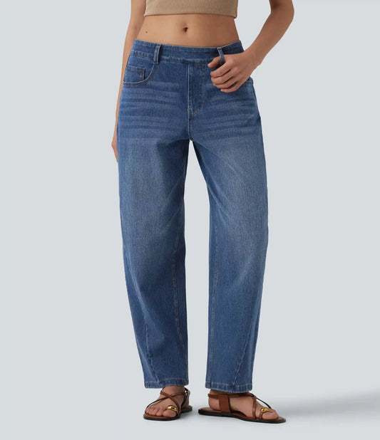 Halara Flex™ Low Rise Barrel Leg Casual Jeans with Pockets