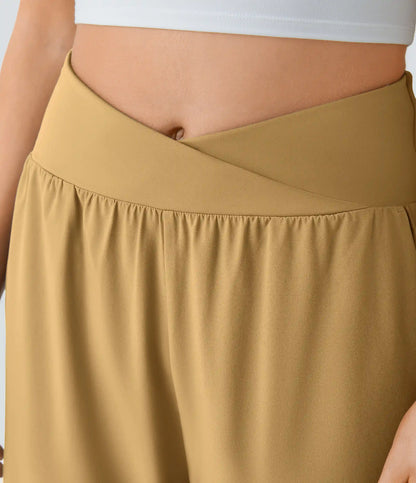 Breezeful™ High Waisted Crossover Quick Dry Resort Pants with Pockets