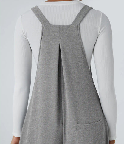 Pockets Waffle Casual Overalls