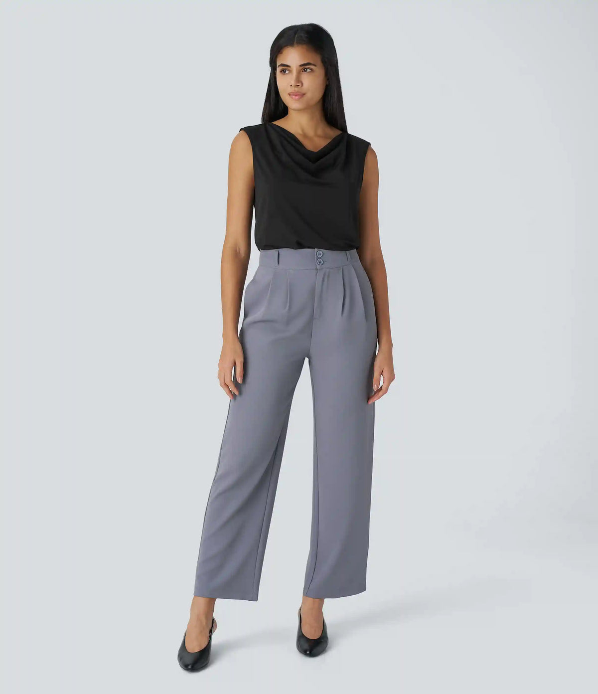 Cowl Neck Sleeveless Work Blouse