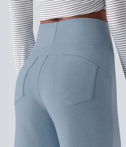 SpacerTek™ High Waisted Casual Baggy Pants with Pockets