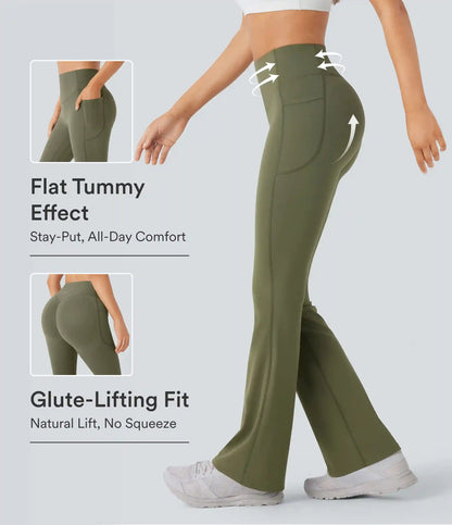 Halara UltraSculpt™ High Waisted Scrunch Butt Lifting Tummy Control Pocket Shaping Yoga Bootcut Leggings