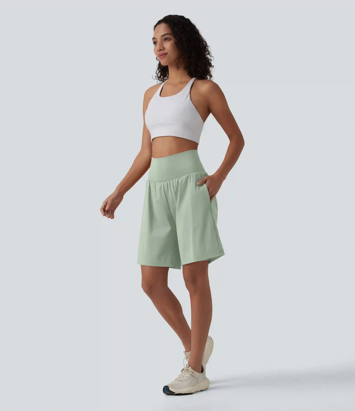 SoftlyZero™ Airy Super High Waisted 2-in-1 InstantCool Yoga Shorts 9" with Pockets