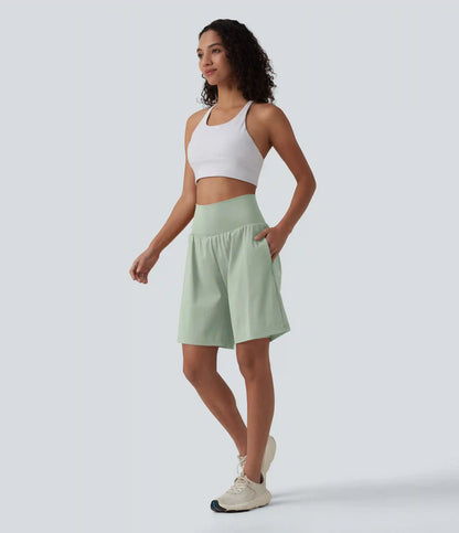 SoftlyZero™ Airy Super High Waisted 2-in-1 InstantCool Yoga Shorts 9" with Pockets