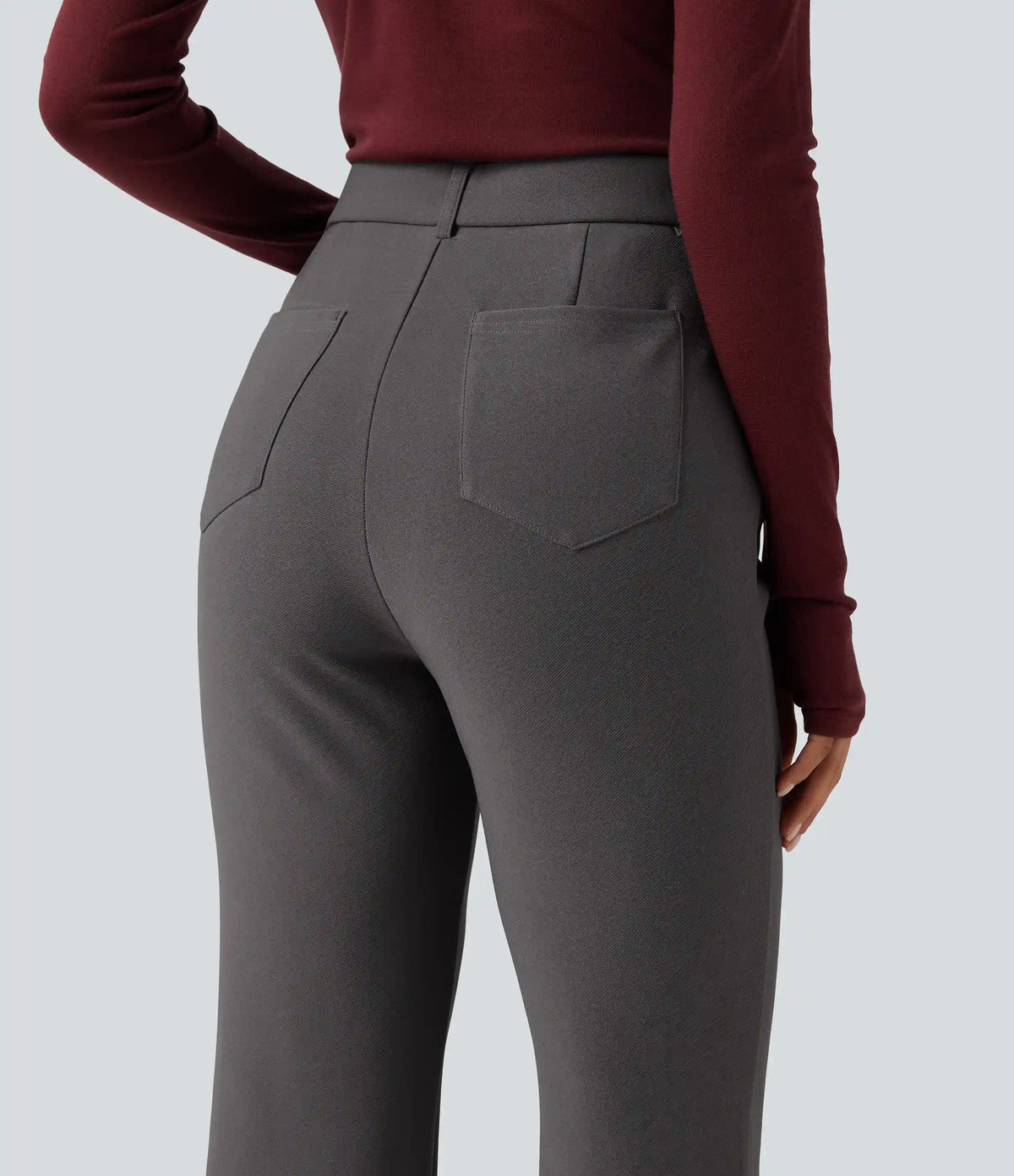 High Waisted Bootcut Work Pants with Pockets