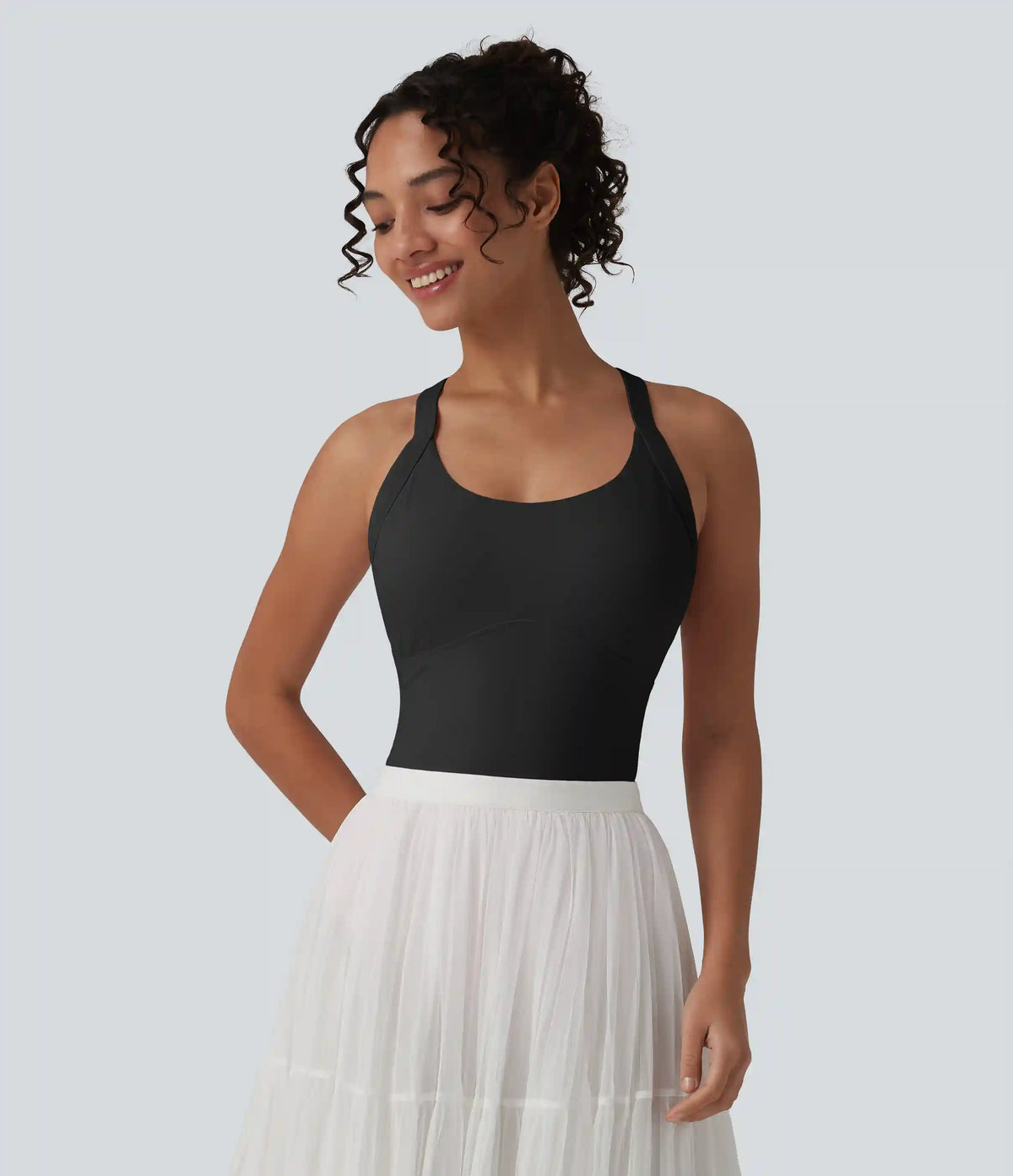SoftlyZero™ Airy Twisted Backless Adjustable Buckle U-Neck Sleeveless Built-in Bra InstantCool Casual Bodysuit