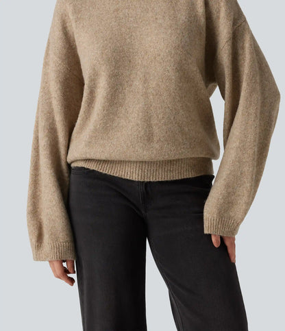 Stand Collar Long Sleeve Work Sweater
